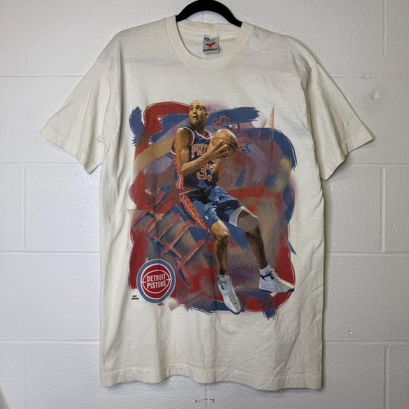 Lee Sport Other - Vintage 90s Grant Hill Detroit Pistons Basketball T-Shirt Men's Size L White NBA